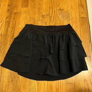 Aerie Offline Ruffled Black Tennis Skirt